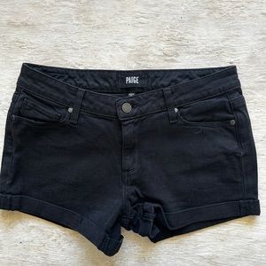 PAIGE Jimmy Jimmy Vintage Black Denim Shorts.